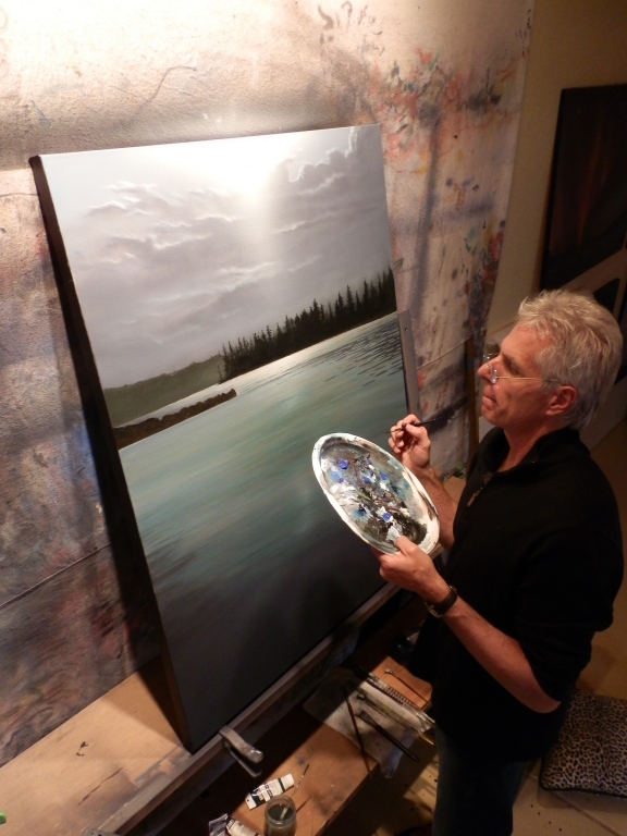 Robert working on his newest painting
